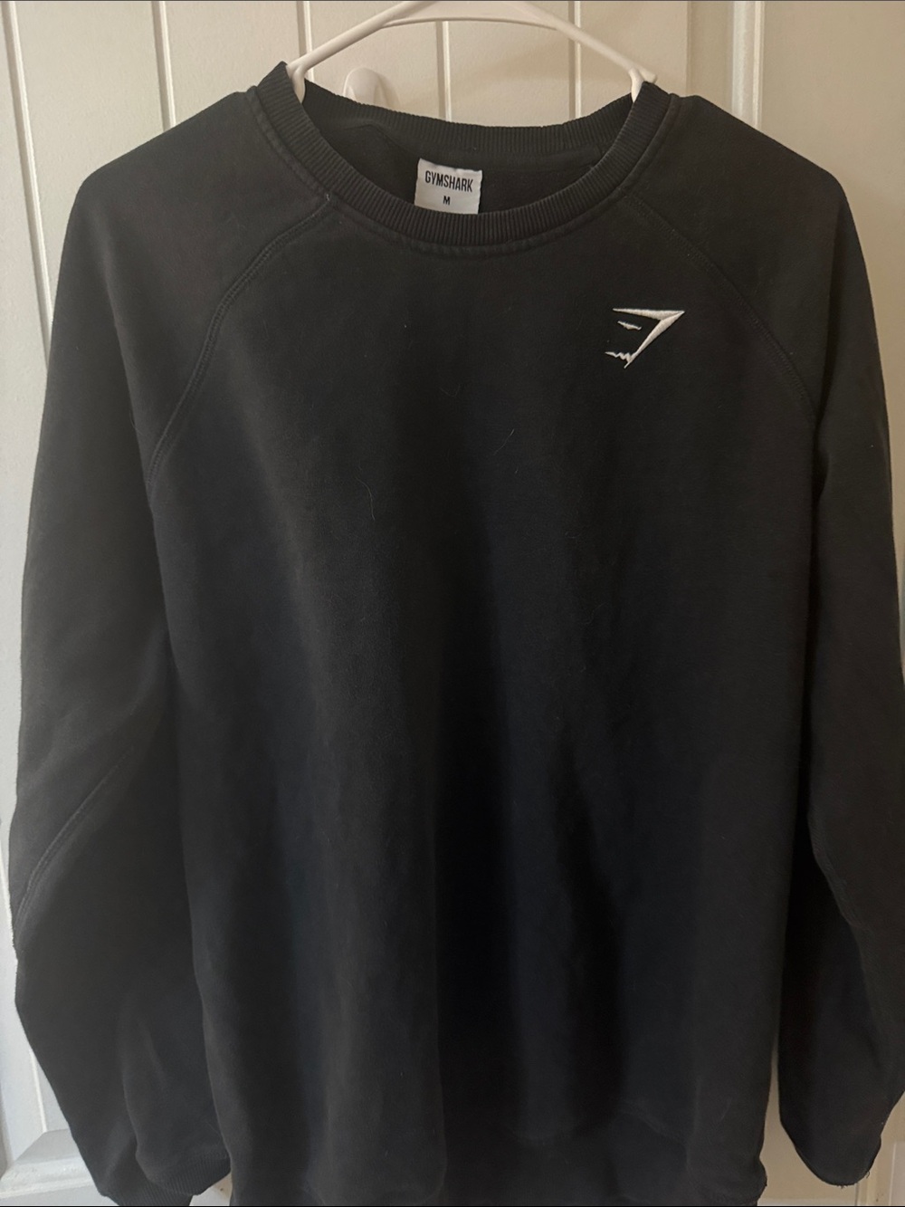 Gymshark Men’s Black Crewneck Sweatshirt with White Logo
